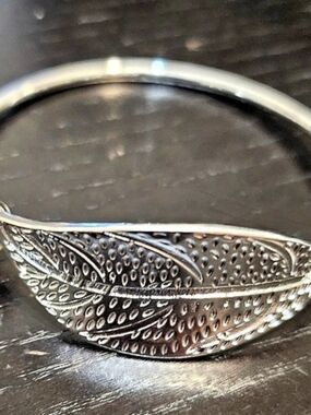 Silver Leaf Cuff Bracelet